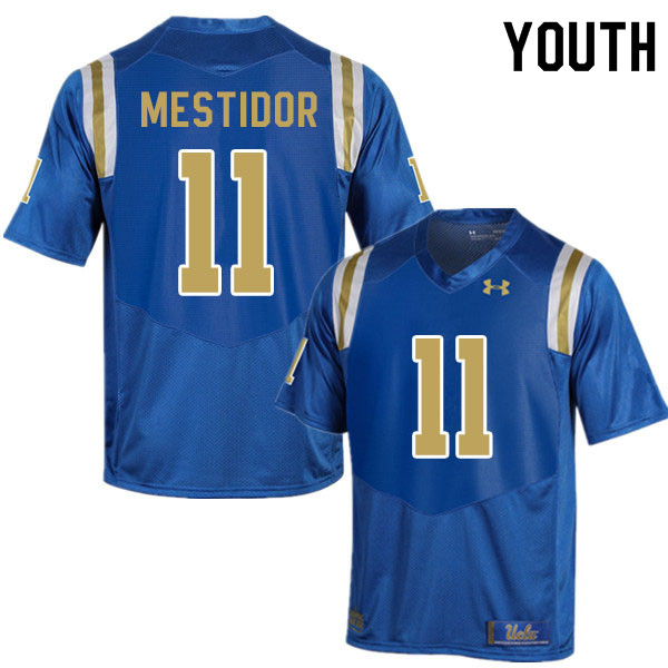 Youth #11 Kenny Mestidor UCLA Bruins College Football Jerseys Sale-Blue